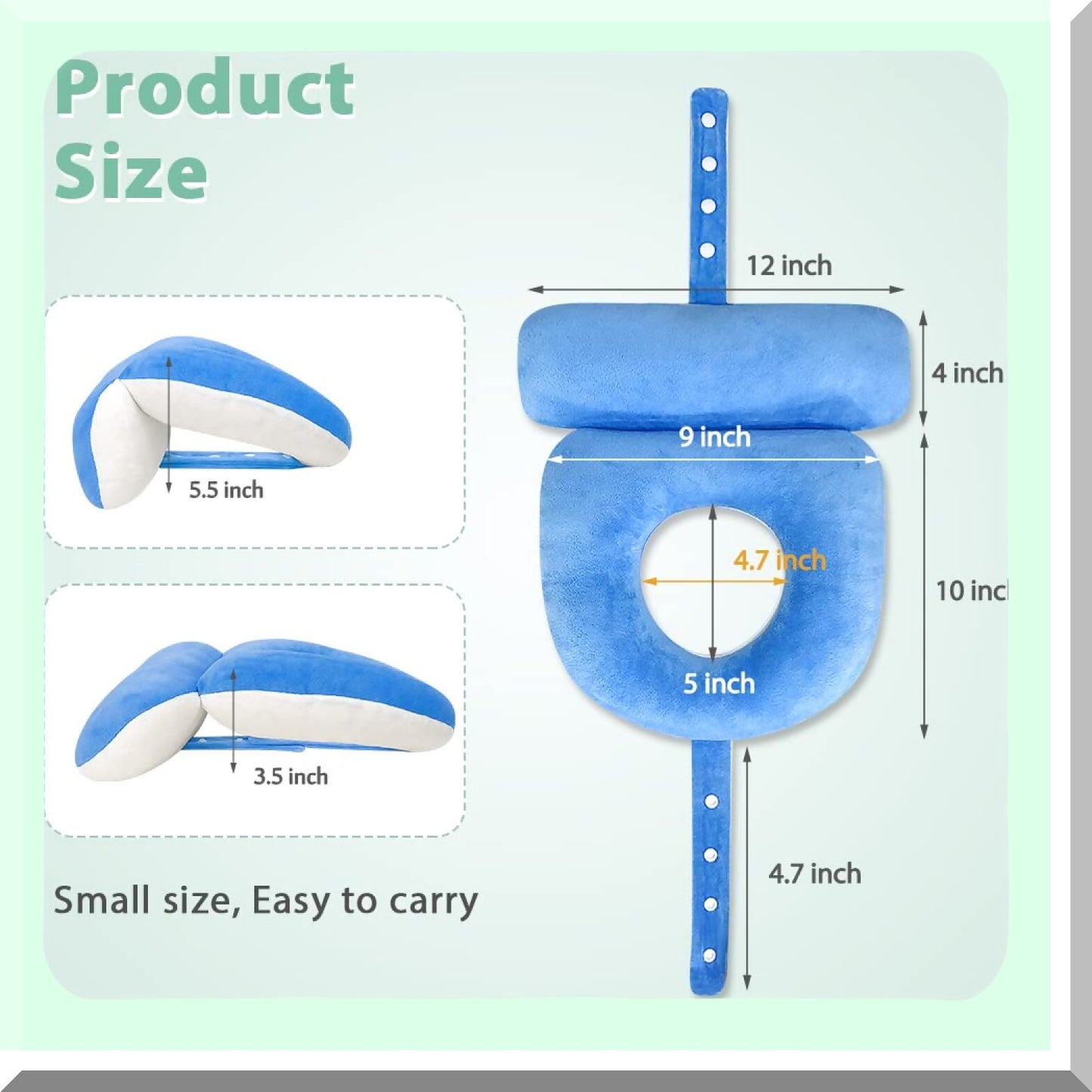 Stomach Sleeper Recovery Pillow - Face Down Cradle Cushion with Head Hole for Post Surgery Napping and Desk Mage Support