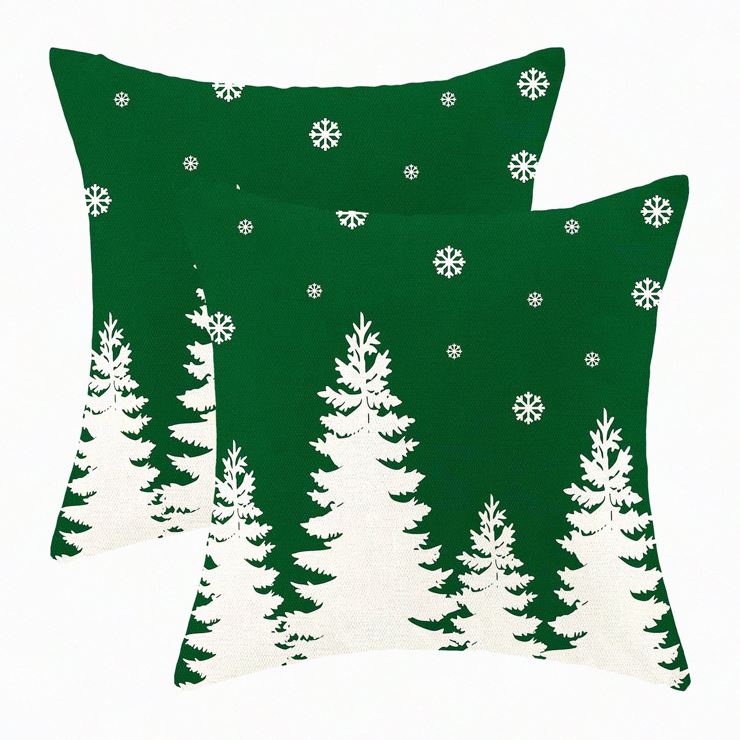Winter Wonderland Pillow Covers - Set of 2 Sage Green Snowflake Decorative Cushion Cases 20x20 Inch for Xmas Holiday Outdoor Couch Bed Decor