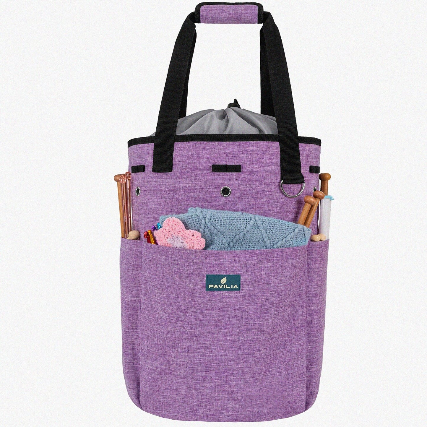 Knitting Bag Crochet Organizer Heather Purple
