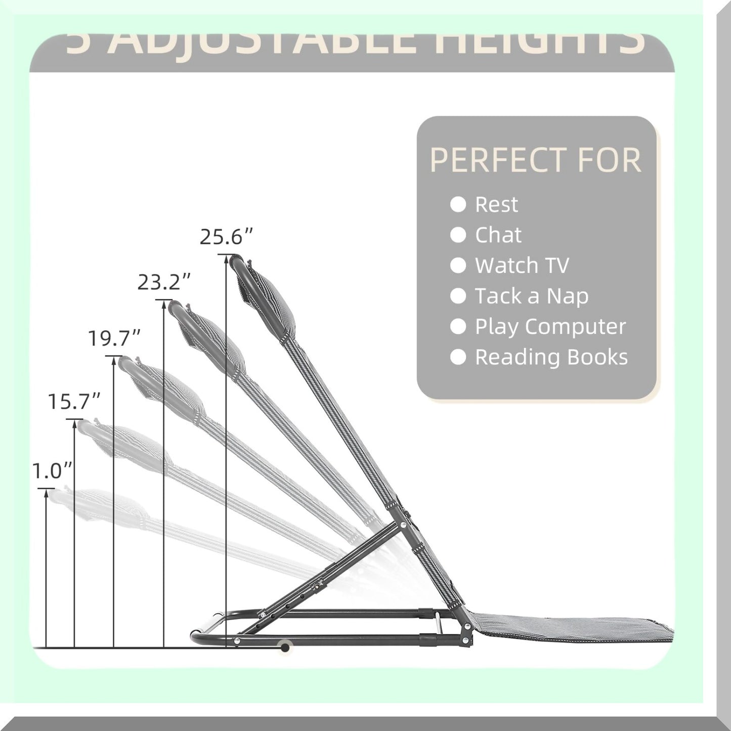 AdjustaLift Bed Backrest - Breathable Reading Chair for Neck, Head, and Lumbar Support. Perfect for Patients and Anyone Sitting Up in Bed. Foldable Design.