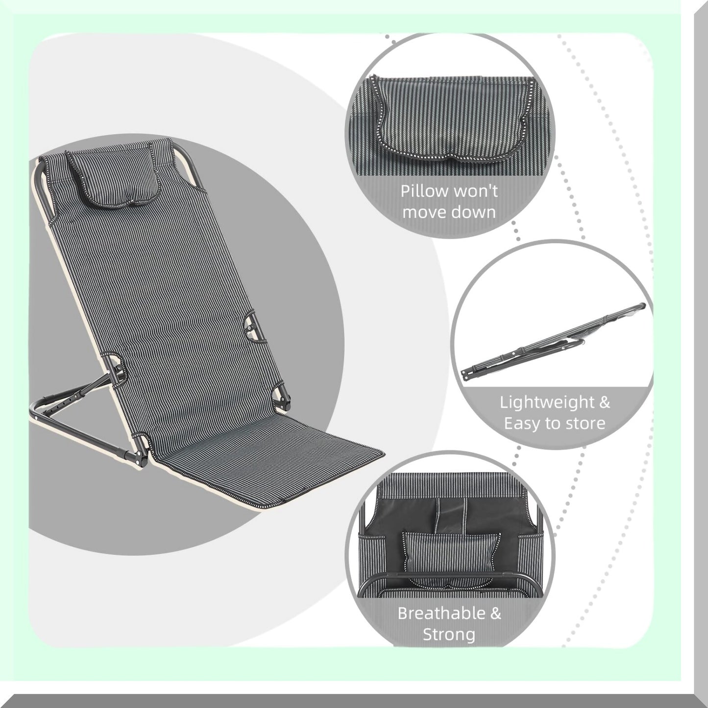 AdjustaLift Bed Backrest - Breathable Reading Chair for Neck, Head, and Lumbar Support. Perfect for Patients and Anyone Sitting Up in Bed. Foldable Design.