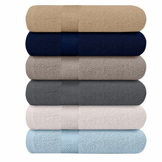 6-Pack Cotton Bath Towels 27x54 Inches