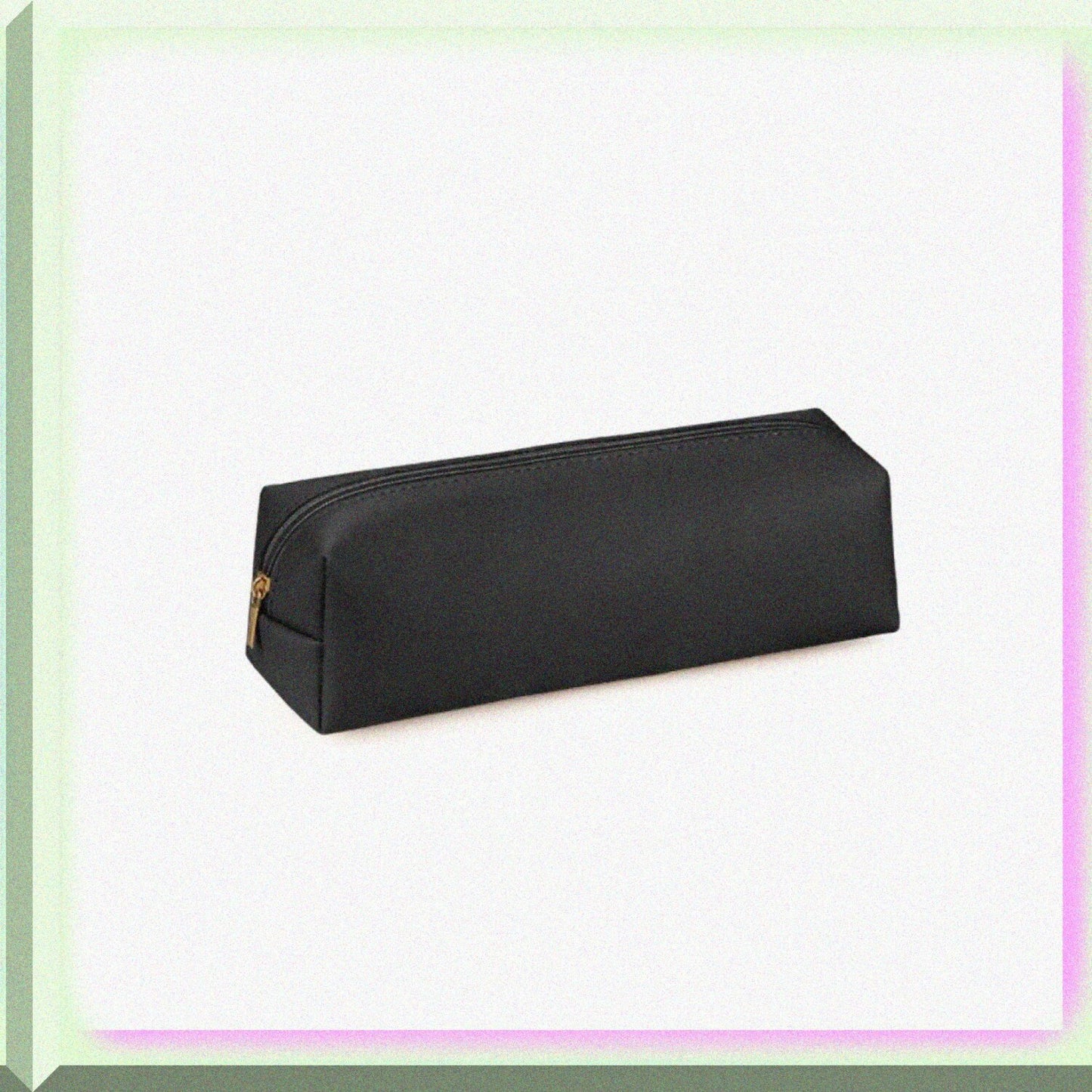 Black PU Leather Pencil Pouch 7.87x2.36x2.36 inches