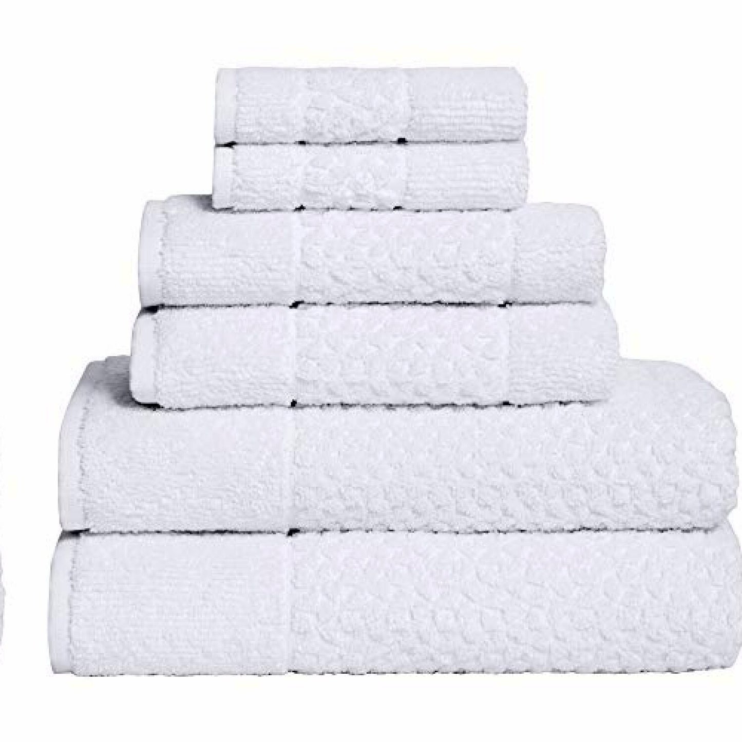 6-Piece Cotton Bath Set with Washcloths White