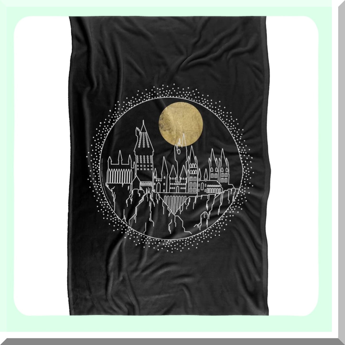 Hogwarts Full Moon Silky Soft Throw Blanket - 36"x58" Harry Potter Line Art Design