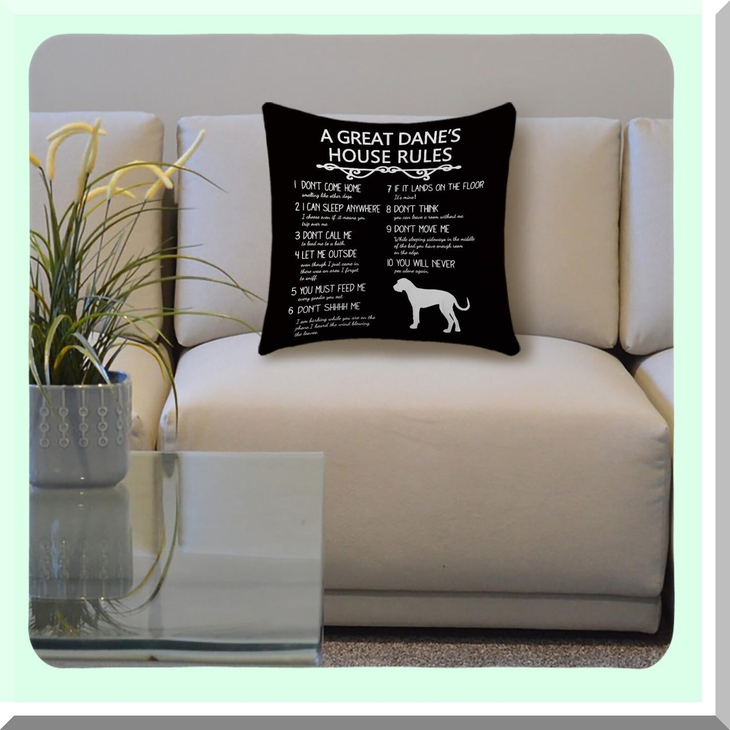 Great Dane Love Decorative Pillowcase - Dog Mom Gifts for Women - Dog Lovers Cushion Cover - 1818 Inch Throw Pillows - Dog Decor - Great Dane Gifts