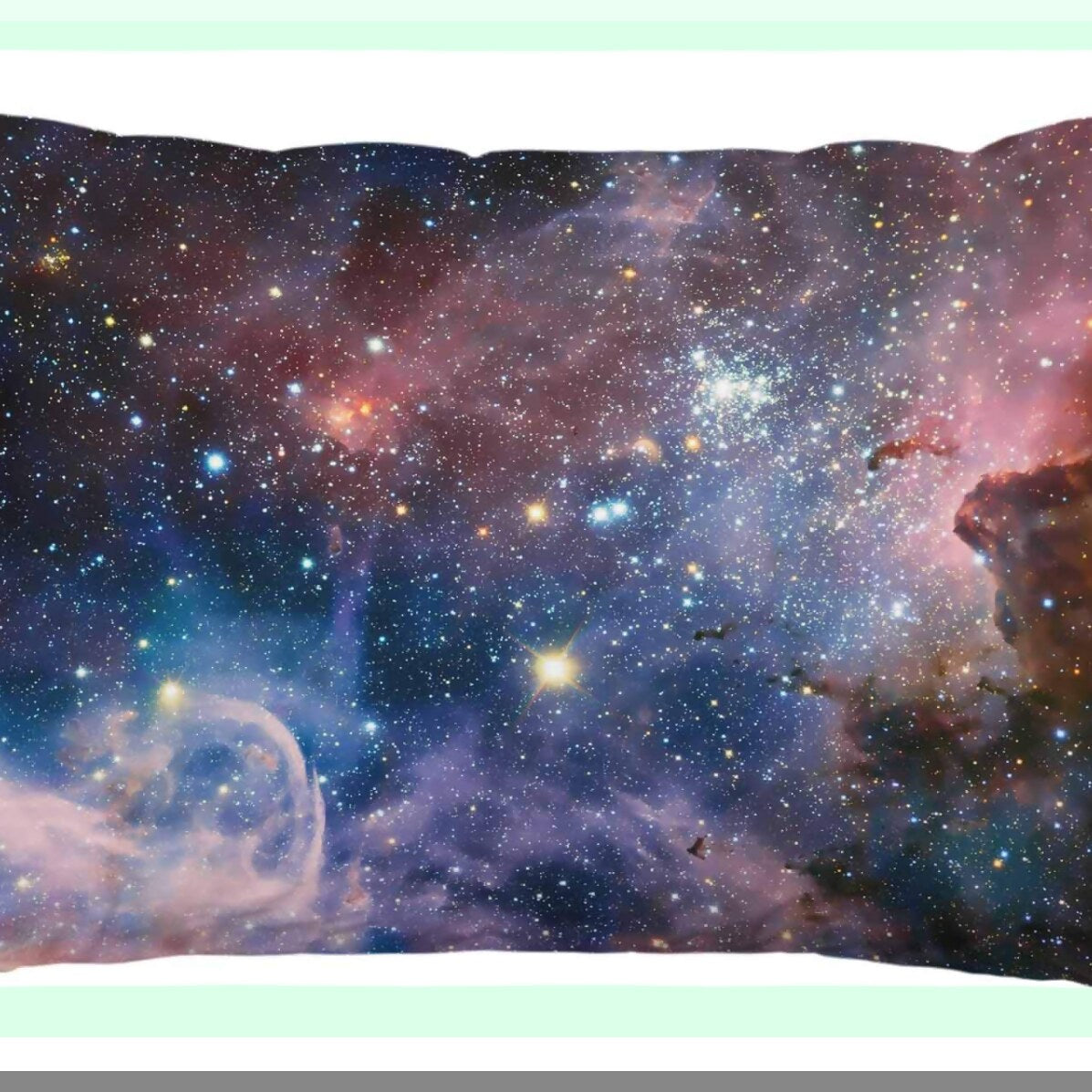 Starry Sky Galaxy Lumbar Pillow Case - Outer Space Universe Decor Cushion for Sofa Couch Bed - Astronomy Art Clouds Theme - Standard Queen Size 20x30 Inch