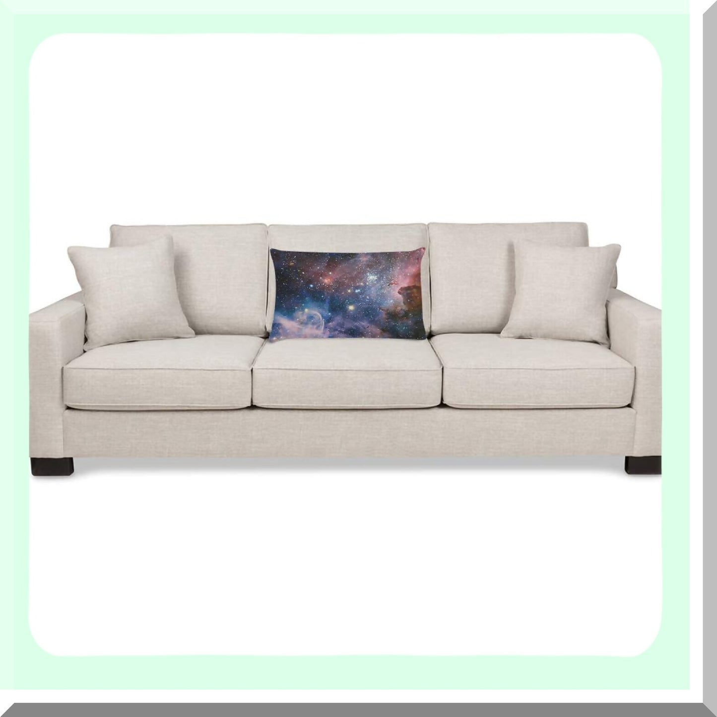 Starry Sky Galaxy Lumbar Pillow Case - Outer Space Universe Decor Cushion for Sofa Couch Bed - Astronomy Art Clouds Theme - Standard Queen Size 20x30 Inch
