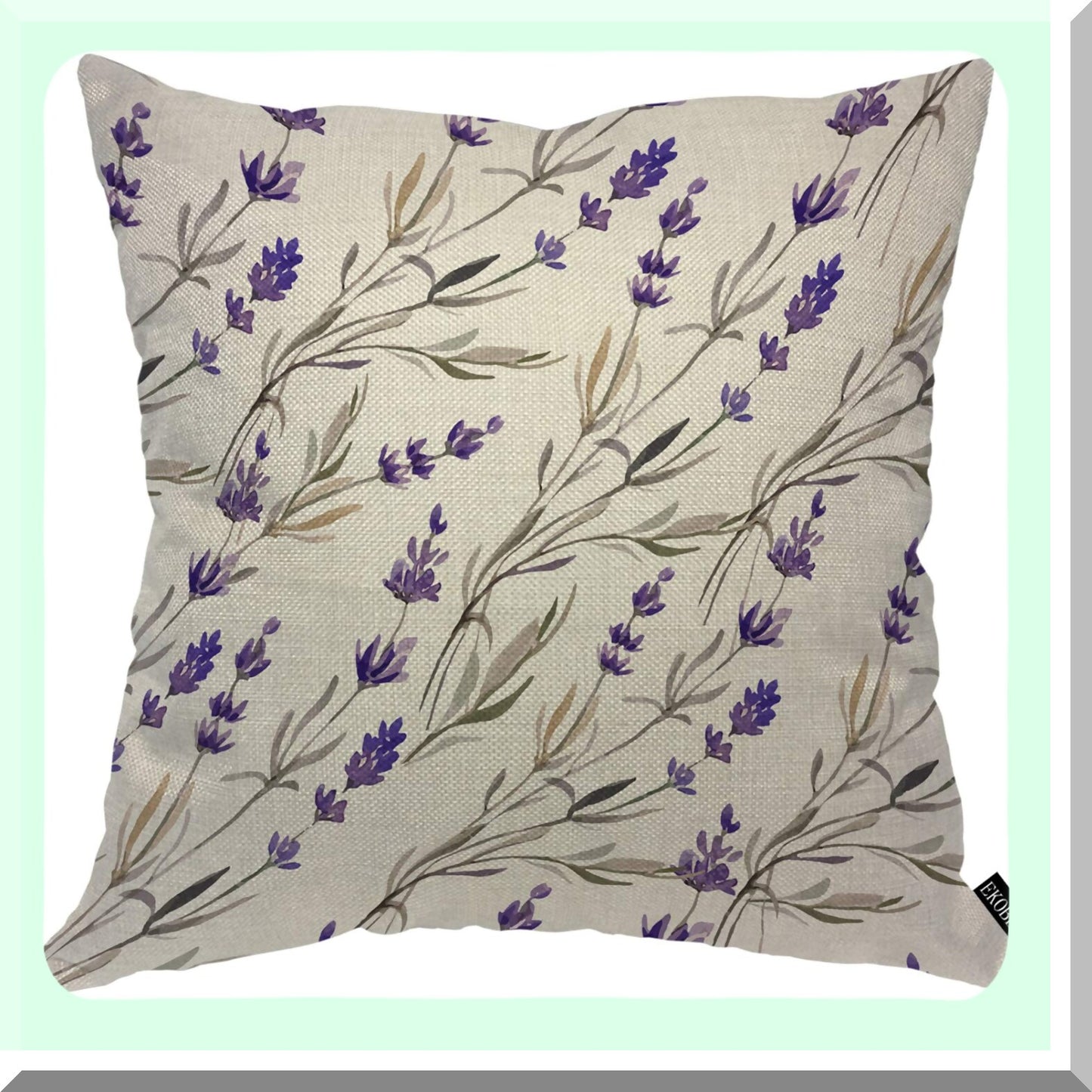 Purple Blossom Cozy Cushion - Lavender Watercolor Throw Pillow Cover for Home Decor - Spring Plants Square Case - Men Women Boys Girls Room Decor - Cotton Linen 18x18 Inch