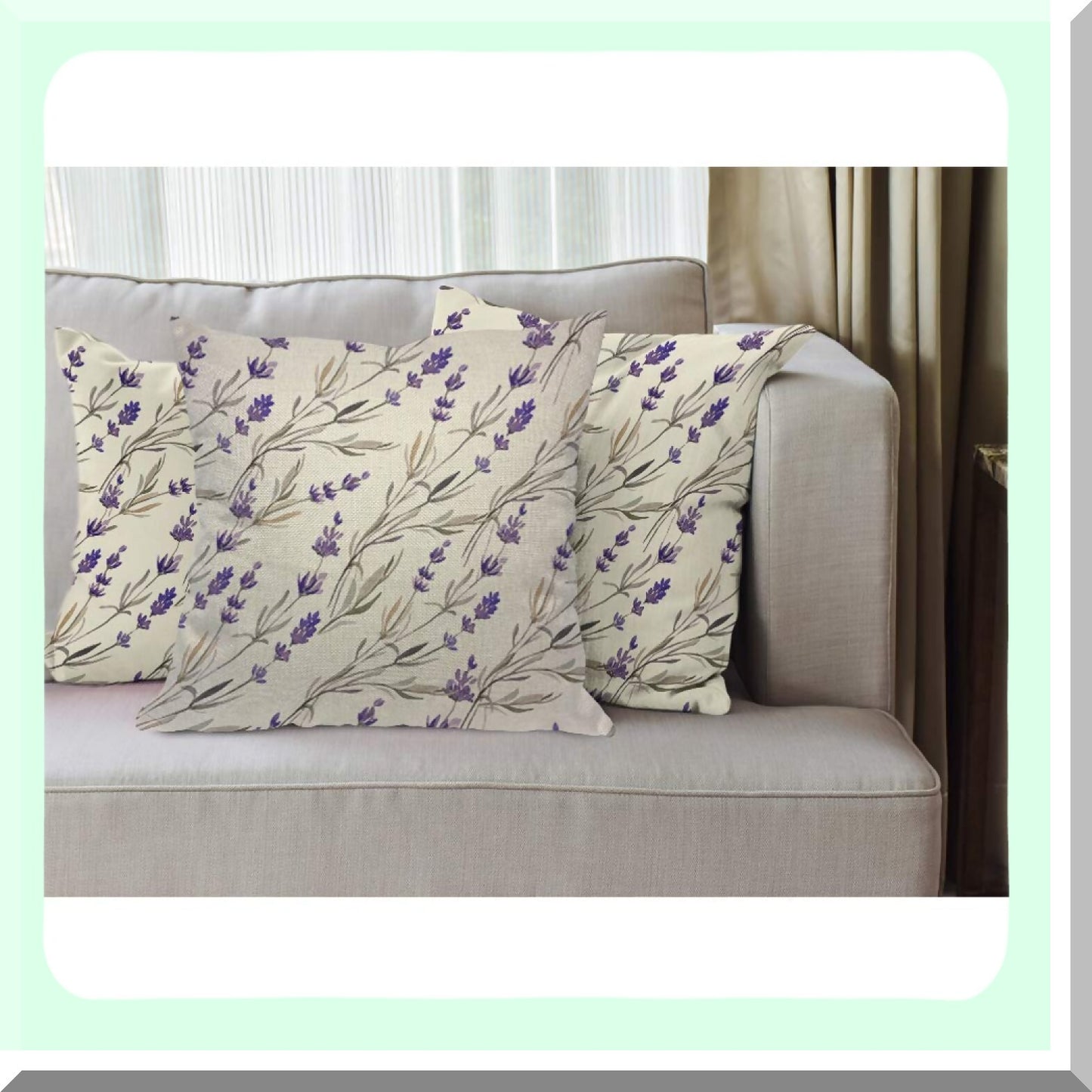 Purple Blossom Cozy Cushion - Lavender Watercolor Throw Pillow Cover for Home Decor - Spring Plants Square Case - Men Women Boys Girls Room Decor - Cotton Linen 18x18 Inch