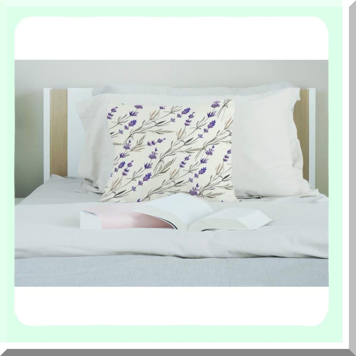Purple Blossom Cozy Cushion - Lavender Watercolor Throw Pillow Cover for Home Decor - Spring Plants Square Case - Men Women Boys Girls Room Decor - Cotton Linen 18x18 Inch