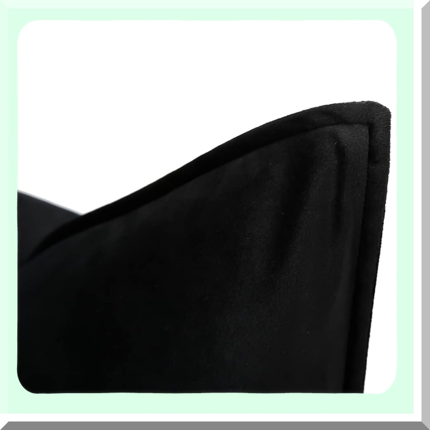 Velvet Black 20x20 Inch Pillow Cover - Soft Cushion for Couch Sofa Bedroom Living Room Outdoor - Decorative Throw with 1cm Stitching Frame
