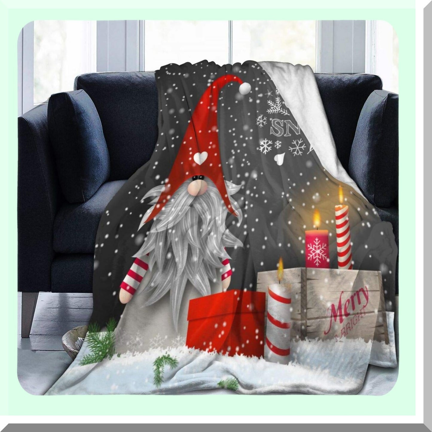 CozyGnome Flannel Fleece Throw - Super Soft Winter Snowflake Blanket for Sofa, Couch, Chair - 50"x40""