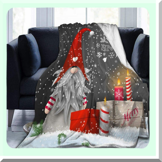 CozyGnome Flannel Fleece Throw - Super Soft Winter Snowflake Blanket for Sofa, Couch, Chair - 50"x40""