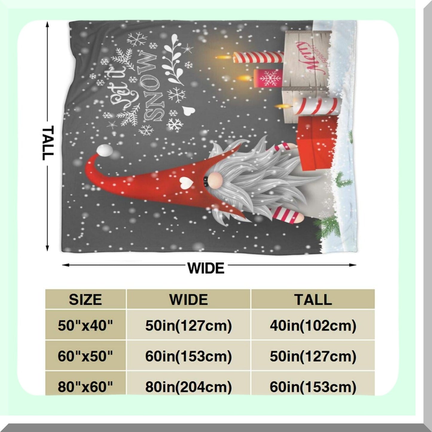 CozyGnome Flannel Fleece Throw - Super Soft Winter Snowflake Blanket for Sofa, Couch, Chair - 50"x40""