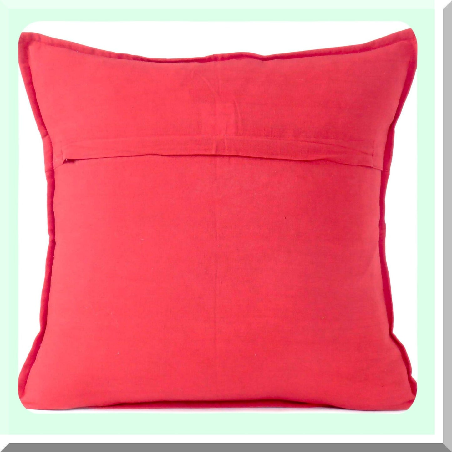 Boho Mirror Embroidered Cushion Cover - Red 16x16 Inch - Bohemian Decorative Throw Pillow Case for Sofa Couch Bedroom Living Room - 40x40 cm