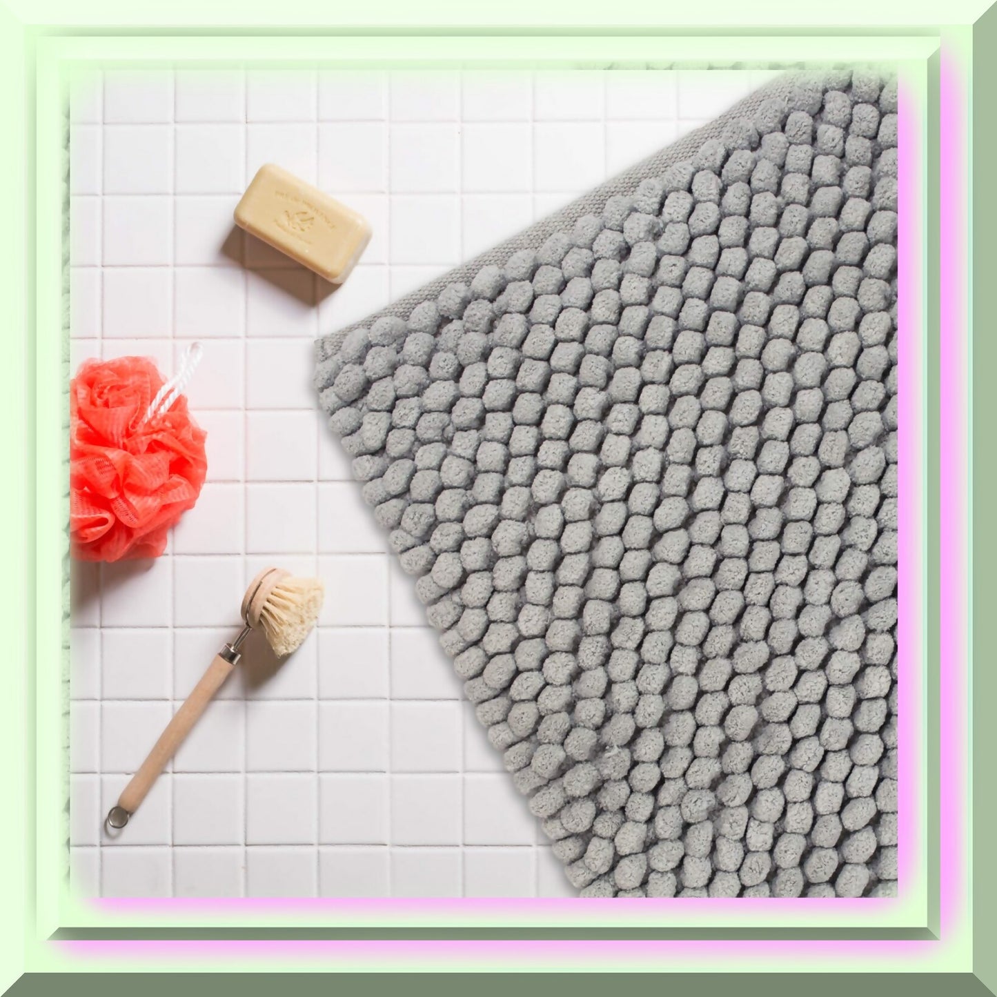 Ultra Soft Chenille Bath Mat 17x24" Gray