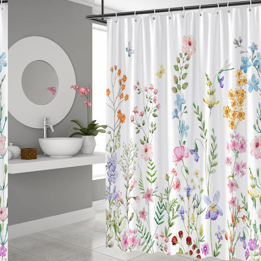 Floral Watercolor Shower Curtain 70x70 Pink