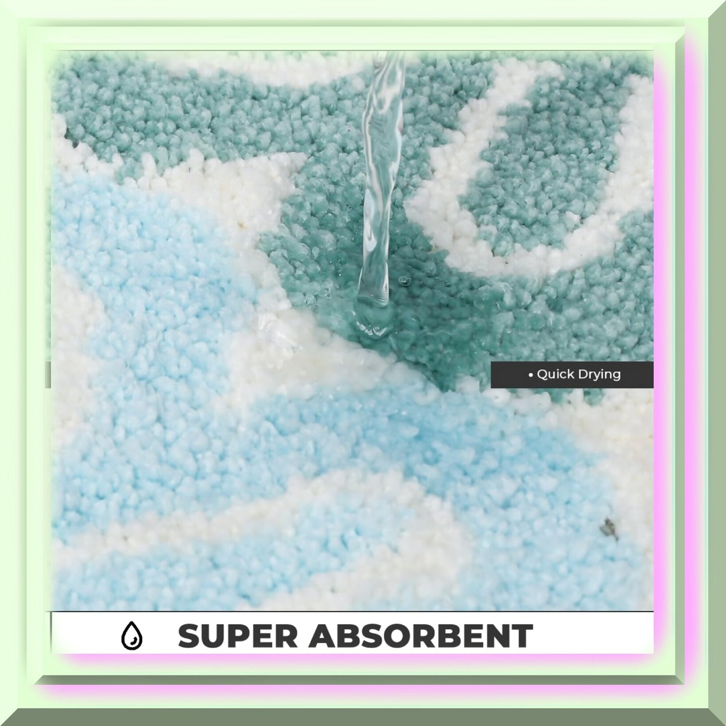 Pink Flowers Bath Carpet 31"x20" Non Slip Microfiber