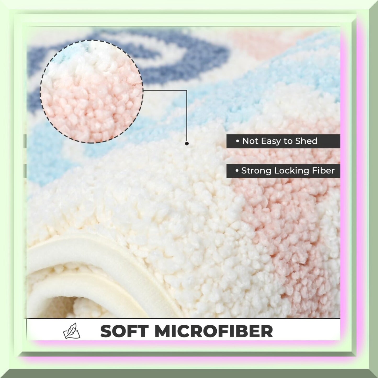Pink Flowers Bath Carpet 31"x20" Non Slip Microfiber