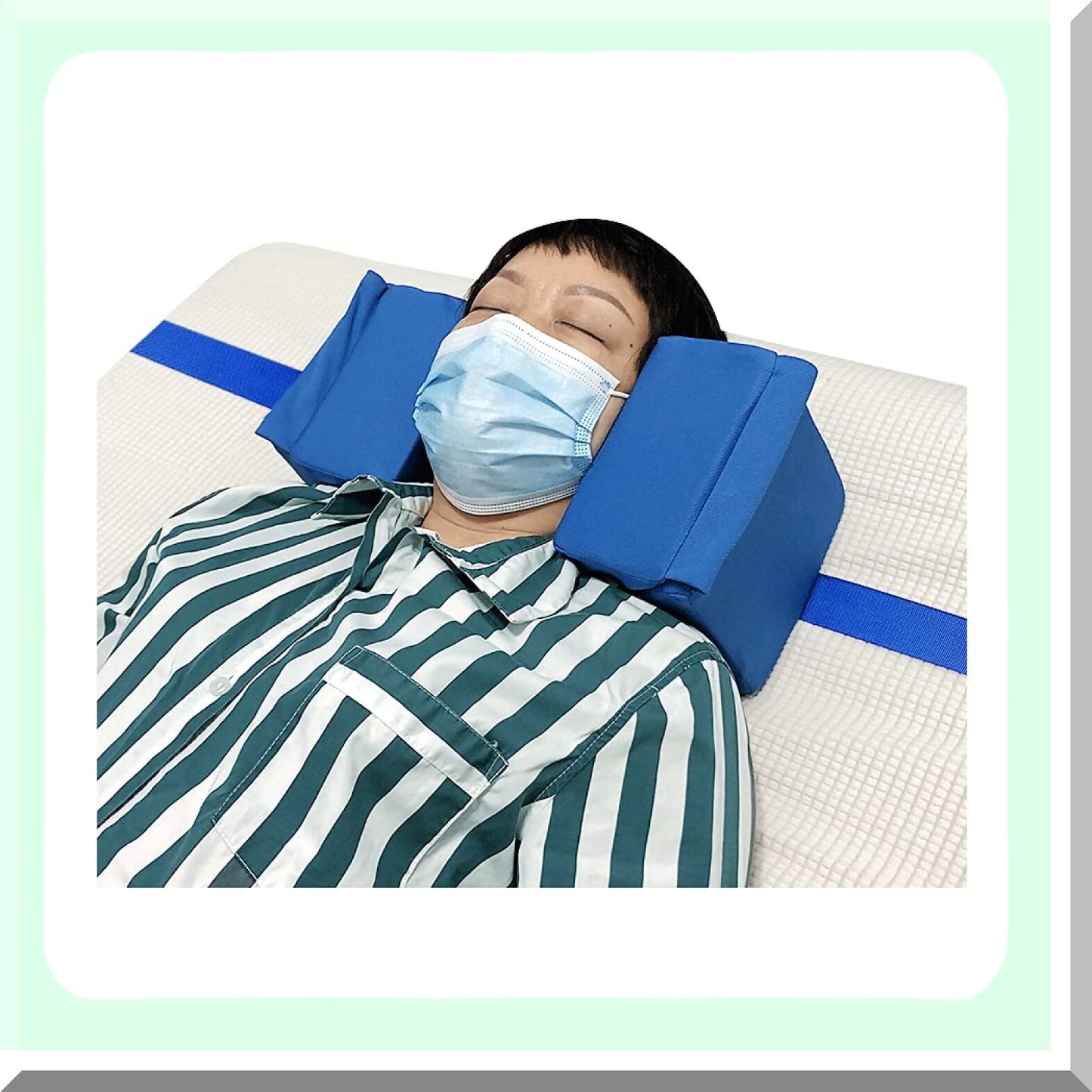 SleepEase Neck Support Wedge Pillow - Post Surgery Foam Recliner for Elderly & Disabled. Stabilize head position & improve sleep quality.