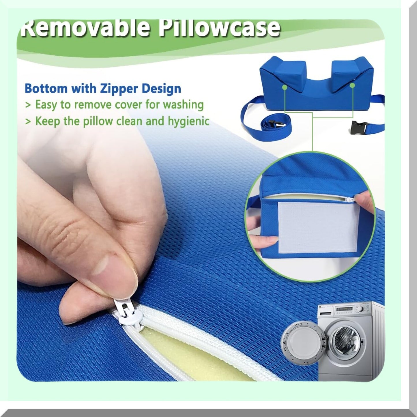 SleepEase Neck Support Wedge Pillow - Post Surgery Foam Recliner for Elderly & Disabled. Stabilize head position & improve sleep quality.