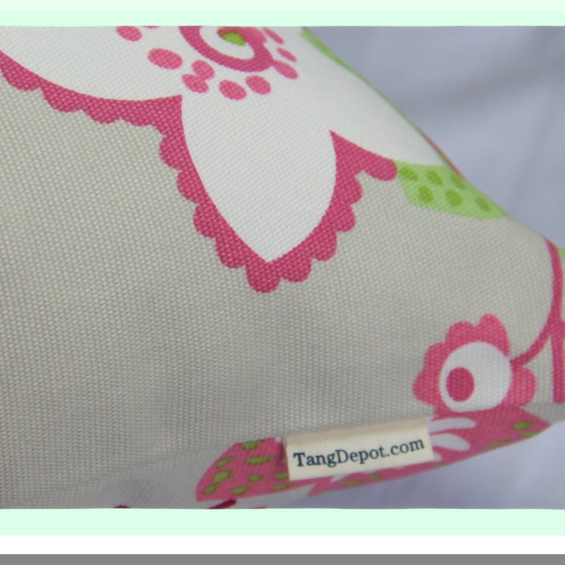 Floral Bliss Cotton Pillow Covers - Decorative Throw Pillow Shams in 14 Colors & 10 Sizes - Light Black, Peach Blossom, Pink Floral Print - 26"x26"