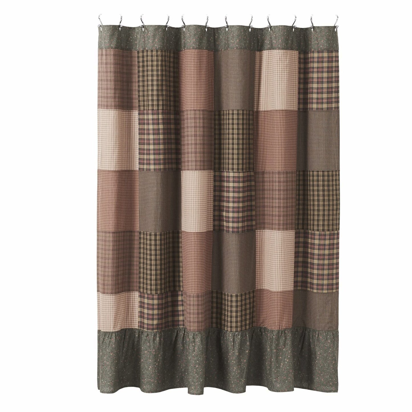 Crosswoods Patchwork Shower Curtain 72x72 Green