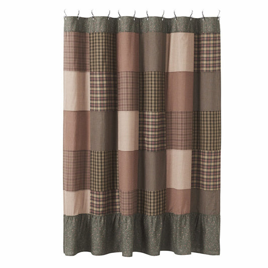 Crosswoods Patchwork Shower Curtain 72x72 Green