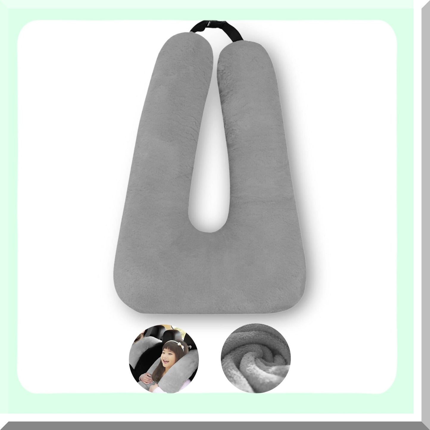 ComfortCradle Travel Pillow - Ultimate Support for Kids & Adults on Long Car Trips! U-Shaped Design, Removable Cover, Gray Color. Sleep in Style!
