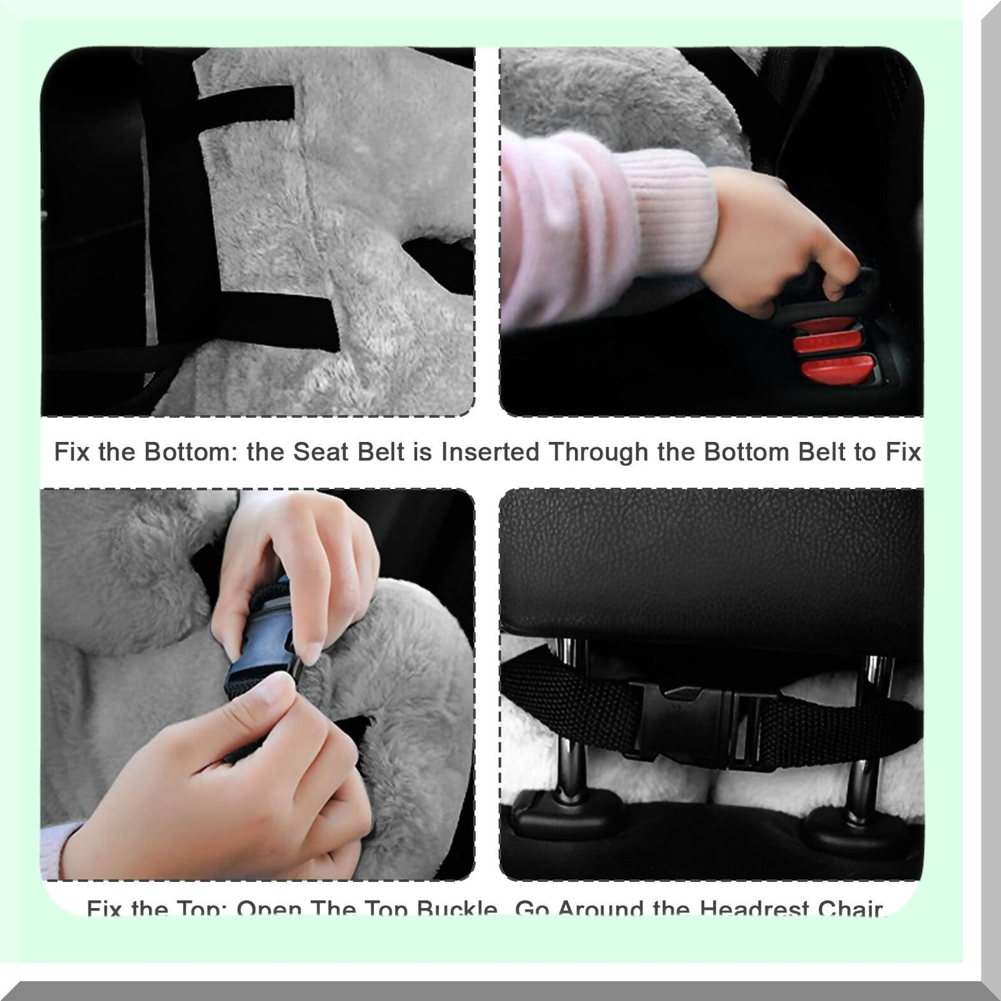 ComfortCradle Travel Pillow - Ultimate Support for Kids & Adults on Long Car Trips! U-Shaped Design, Removable Cover, Gray Color. Sleep in Style!