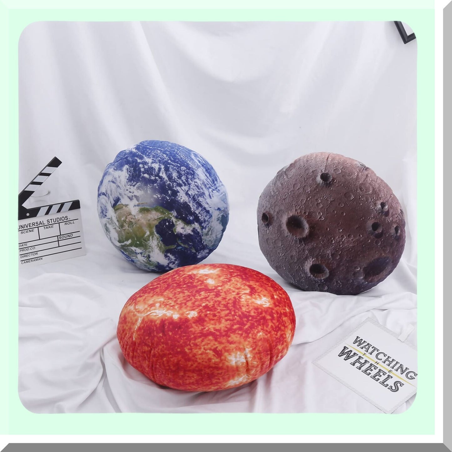 Galactic Love Pillow Set - Planetarium Cushion Covers for Outer Space Room Decor, Moon Throw Pillowcases for Kids, 11 Piece Space Pillows Case