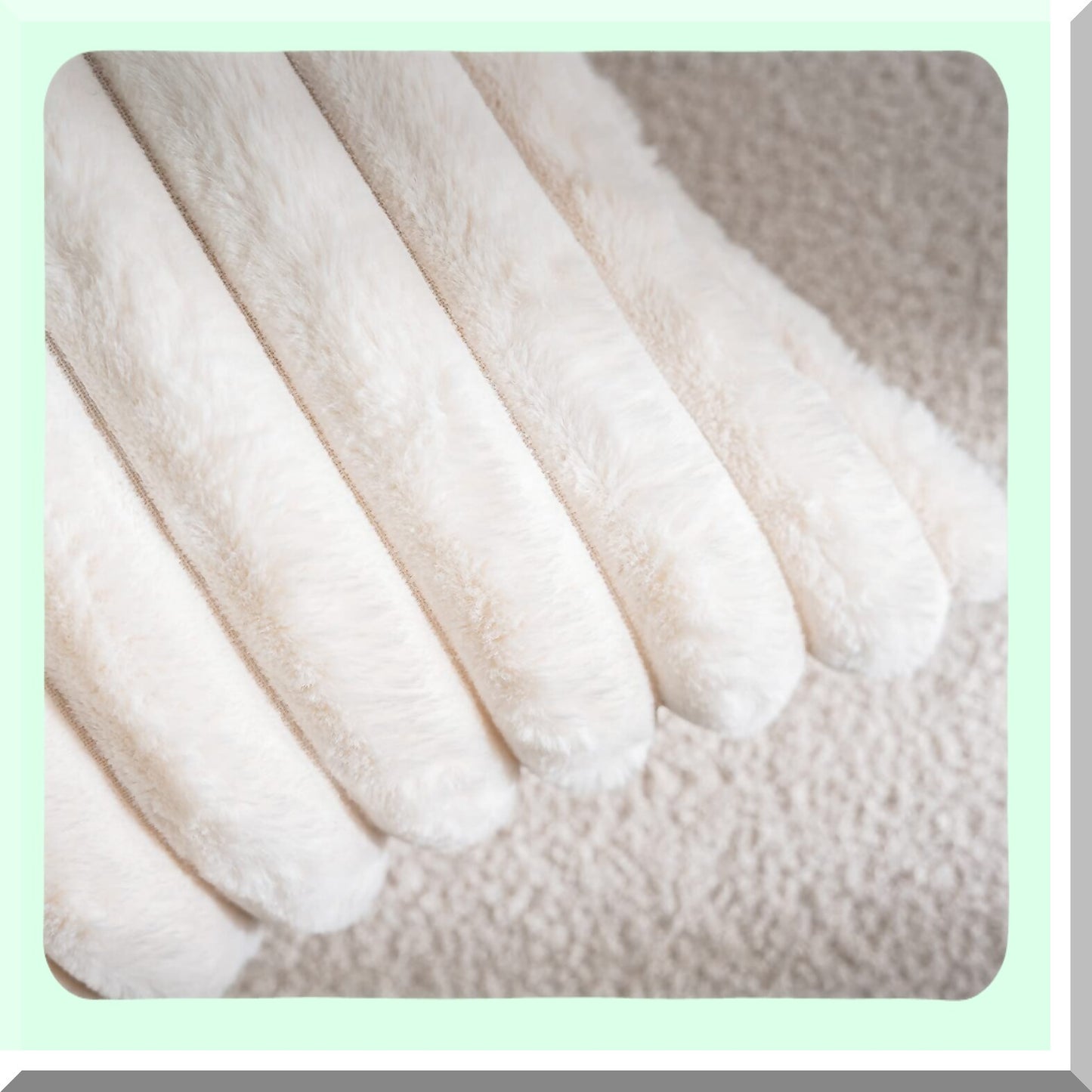 Fuzzy Striped Plush Pillowcase Set - Double-Sided Decorative Cushion Covers for Sofa & Bedroom - Pack of 2 Soft White 18x18 Inch