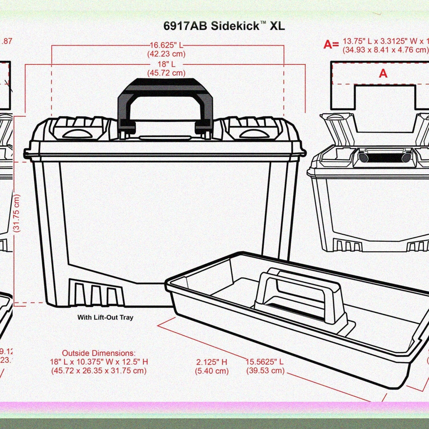 Sidekick XL Portable Art Organizer Black 6917AB