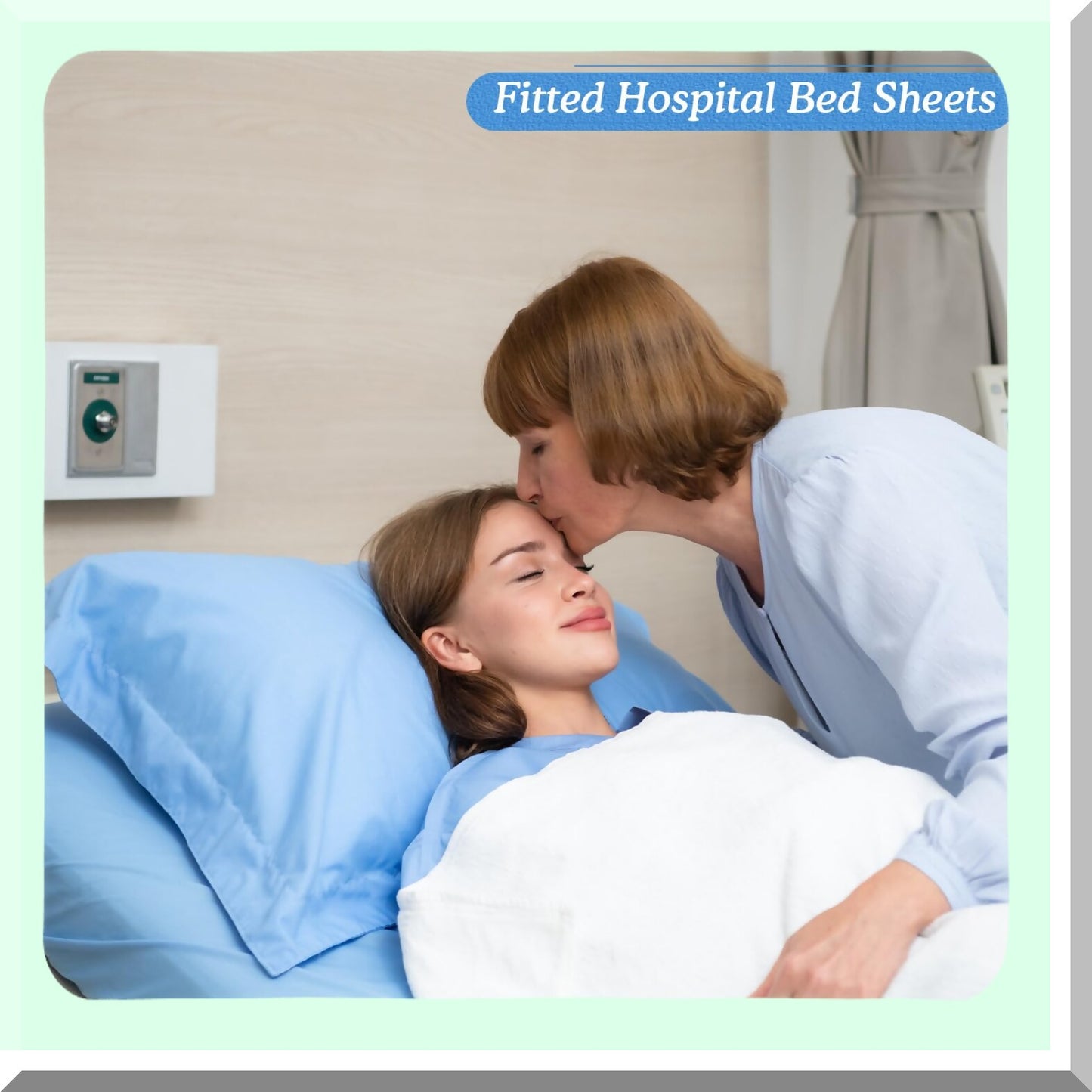 Hospital Comfort Collection - 6 Piece Fitted Bed Sheet Set | 36 x 84 x 14 | Elastic All Around | Blue | Home, Hotel, Hospital | Soft & Durable | Pillow Cases Included