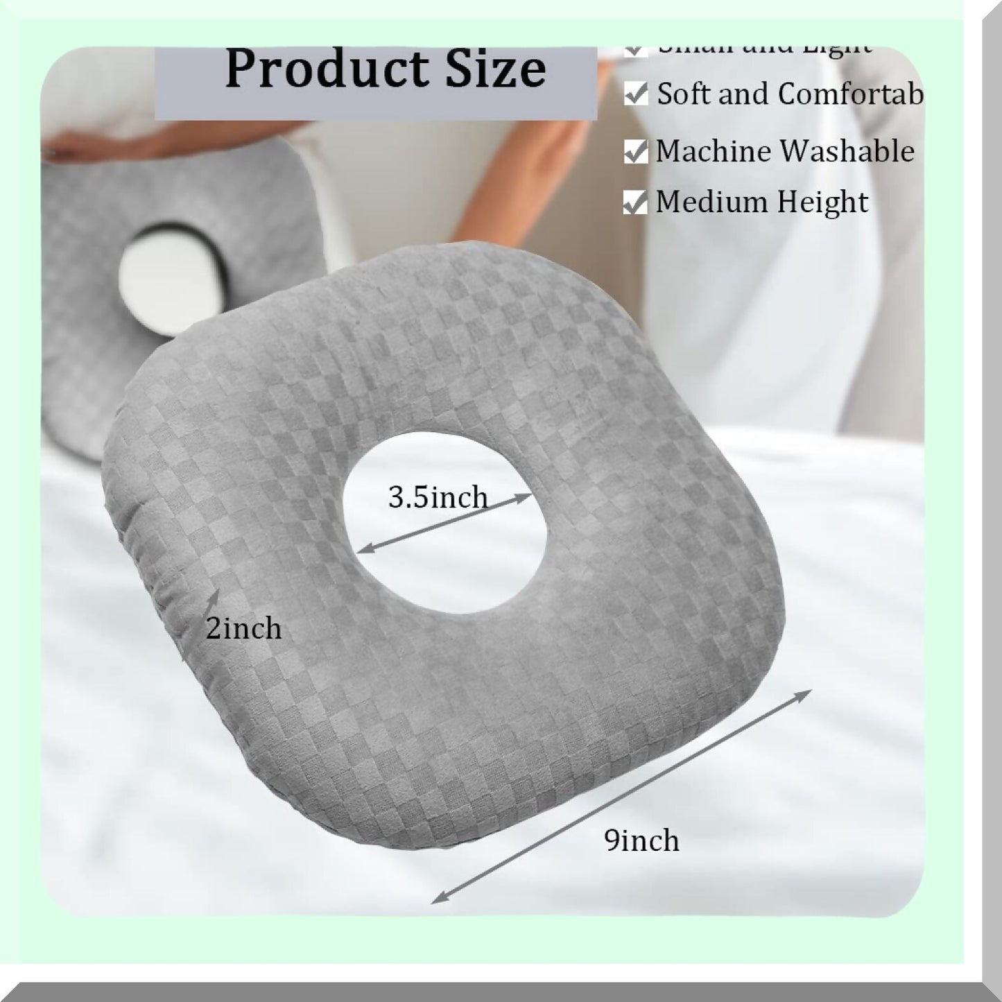 ComfortSleep Ear Relief Pillow - Side Sleeper CNH & Ear Pain Relief, Pressure Sores Prevention, Cotton Polyester O-Shaped Pillow with Ear Guard