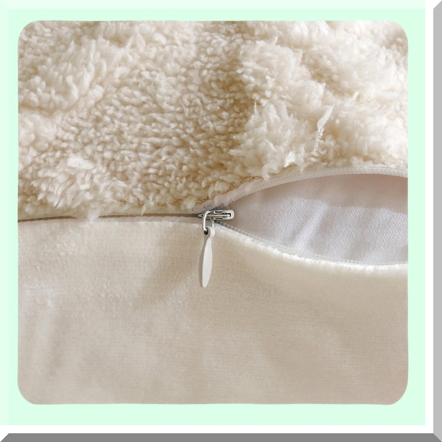 CozyPlush Fleece Pillowcase Set - Soft Wool Throw Cushion Covers for Couch & Bed - Decorative Rectangle Pillow Covers - Cream Beige, 12x20 Inch