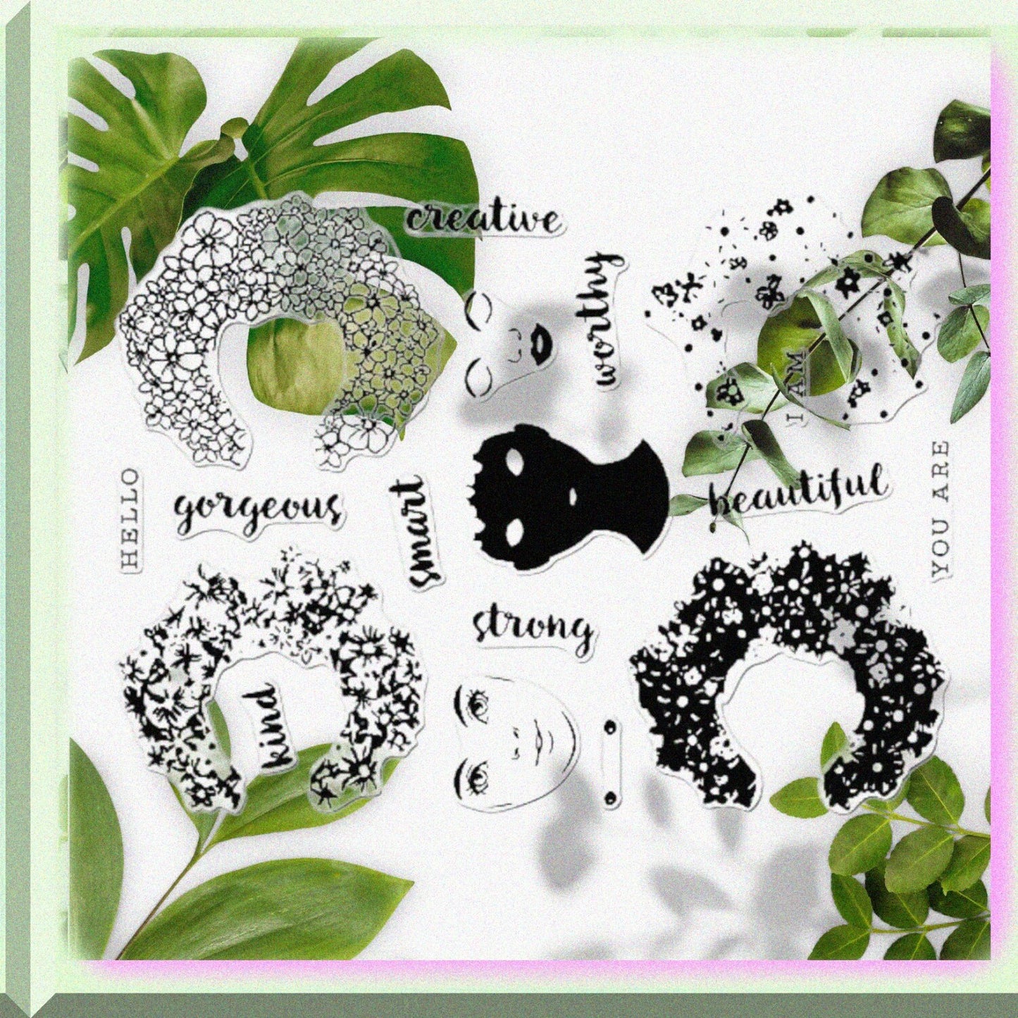 Clear Stamp Set 6x8 inch Color Layering Flower Power