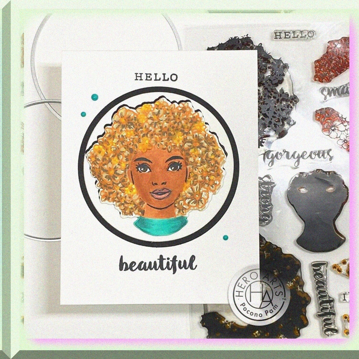 Clear Stamp Set 6x8 inch Color Layering Flower Power
