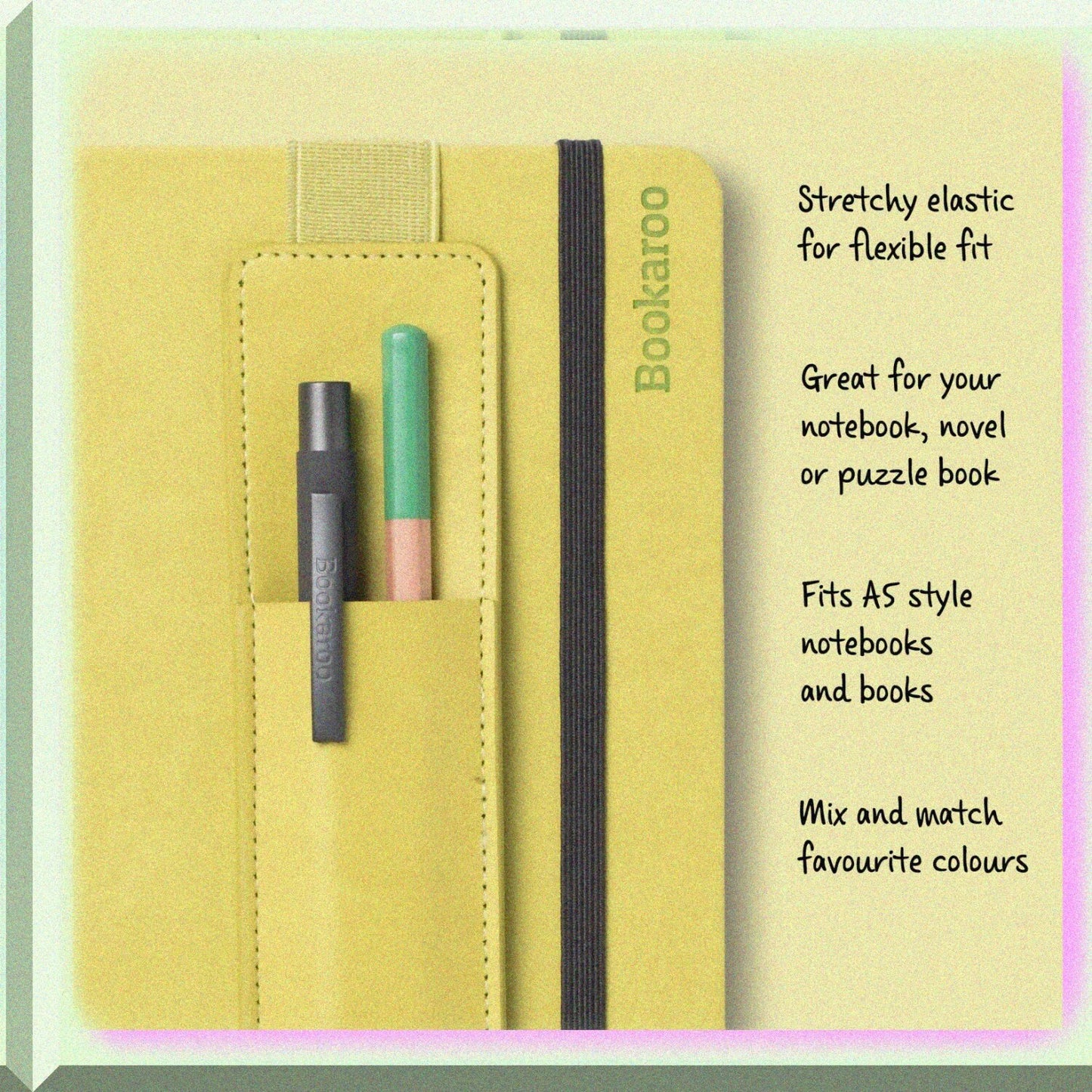 Bookaroo Pen Pouch Lime for A5 Notebooks