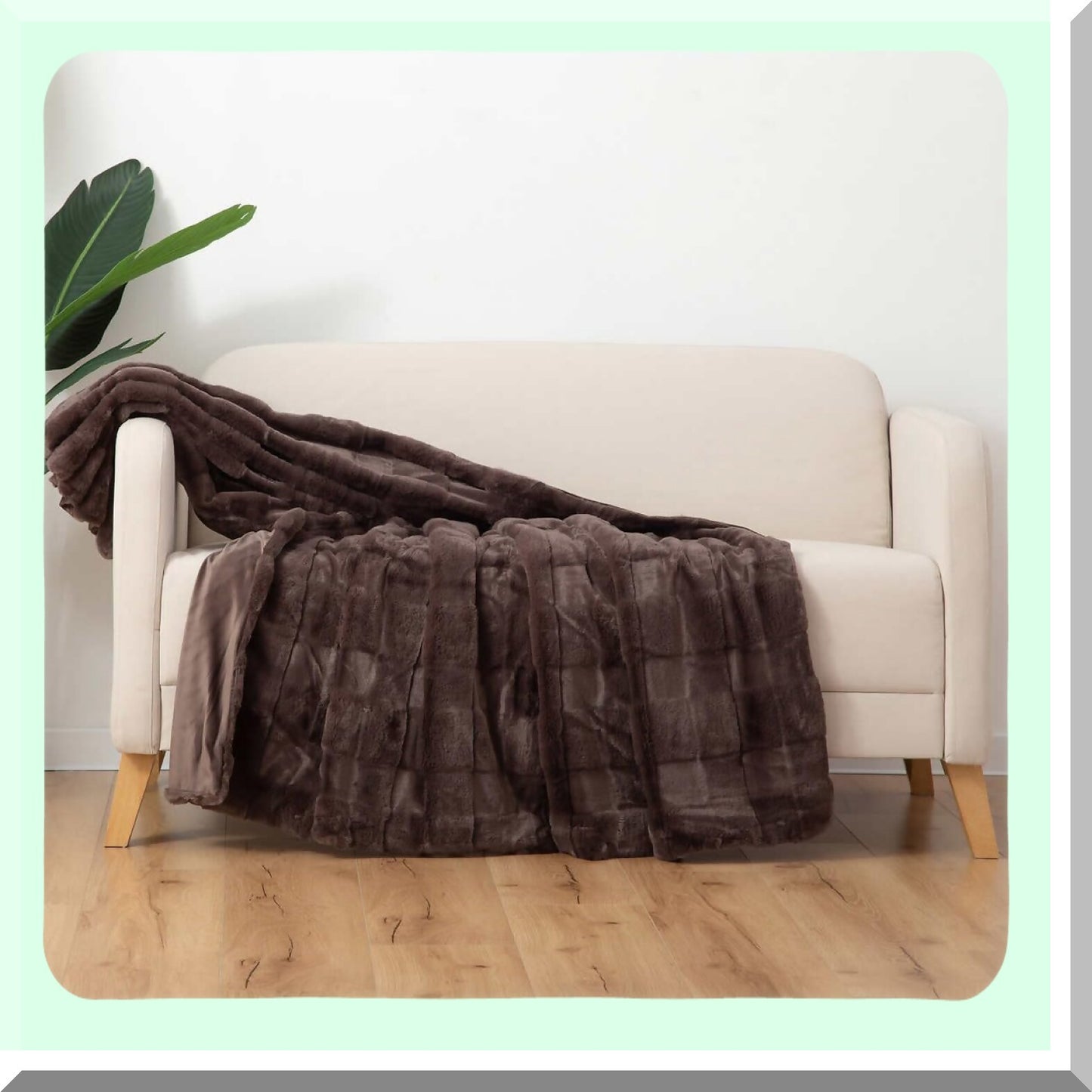 CozyNest Ultra-Soft Plush Throw Blanket 60"x70" Brown
