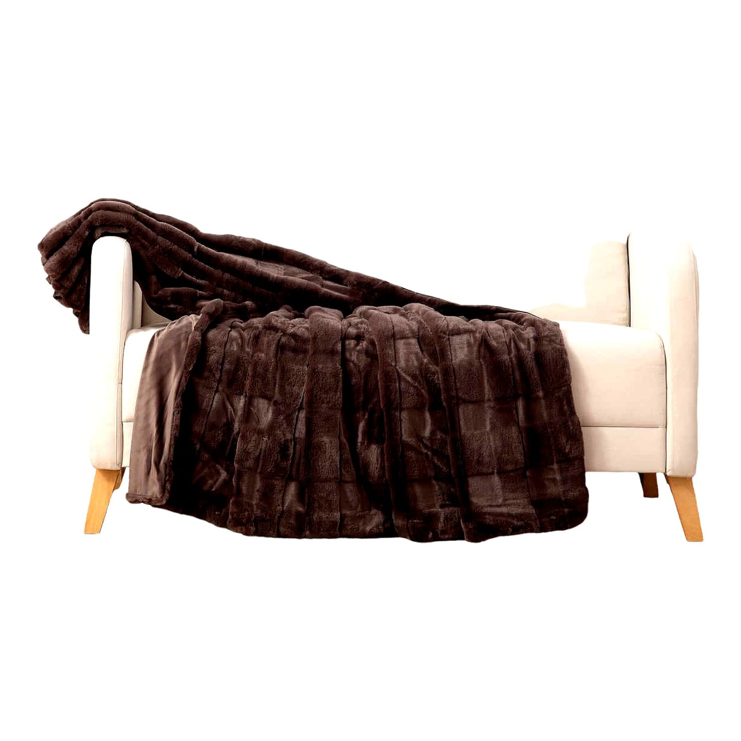 CozyNest Ultra-Soft Plush Throw Blanket 60"x70" Brown