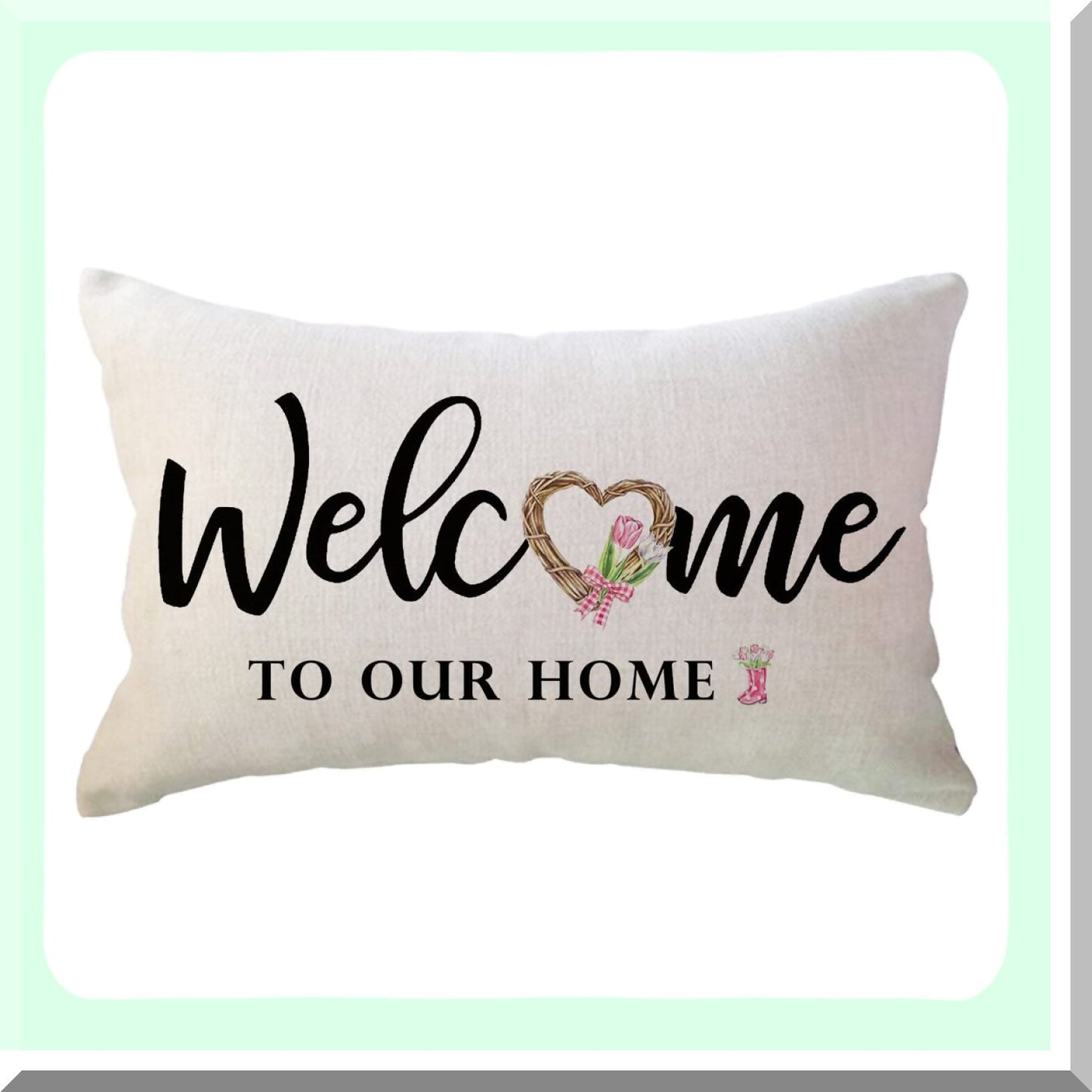 Spring Blossom Lumbar Pillow Covers - Farmhouse Floral Decor for Front Porch - 12x20 Inch Decorative Pillowcases - Housewarming Gift Ideas