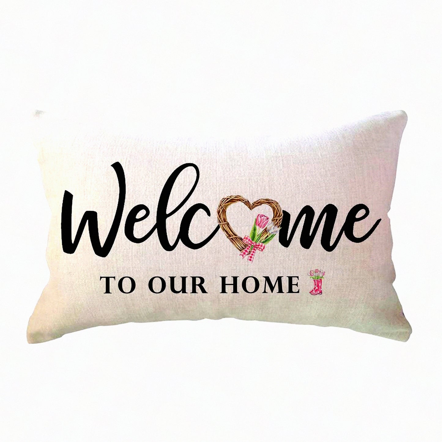 Spring Blossom Lumbar Pillow Covers - Farmhouse Floral Decor for Front Porch - 12x20 Inch Decorative Pillowcases - Housewarming Gift Ideas