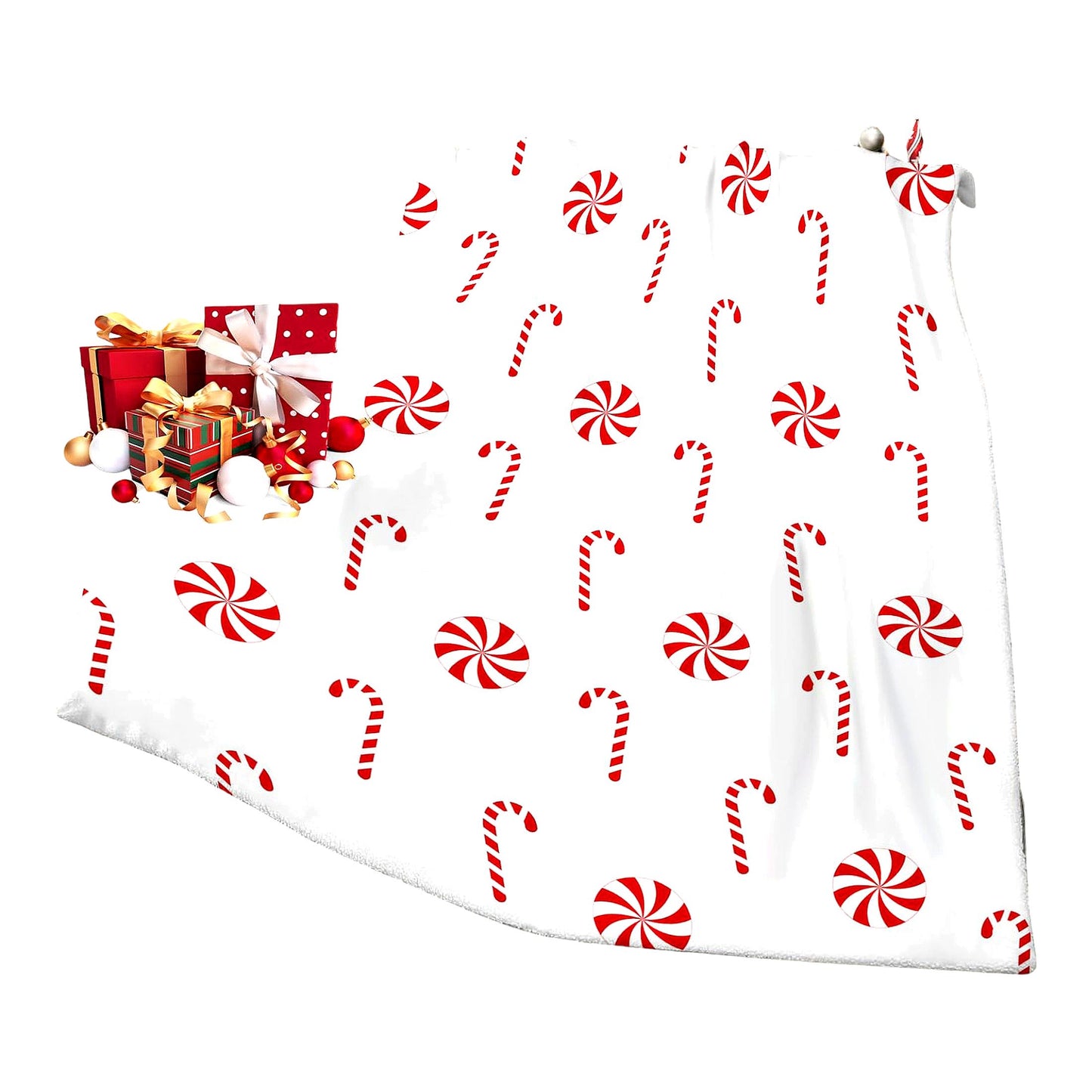 Candy Cane CozyFlannel Throw - Super Soft Holiday Blanket for Bed, Sofa, or Couch (50x60 Inch)