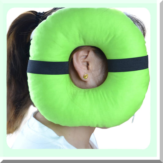 EarEase Comfort Pillow - Small Ear Pain Relief with Headband for CNH, Piercing, Inflammation, Pressure Sores. Side Sleeper Ear Guard Cushion.