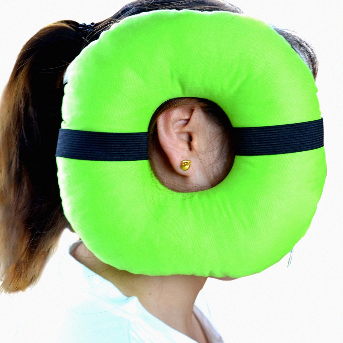 EarEase Comfort Pillow - Small Ear Pain Relief with Headband for CNH, Piercing, Inflammation, Pressure Sores. Side Sleeper Ear Guard Cushion.