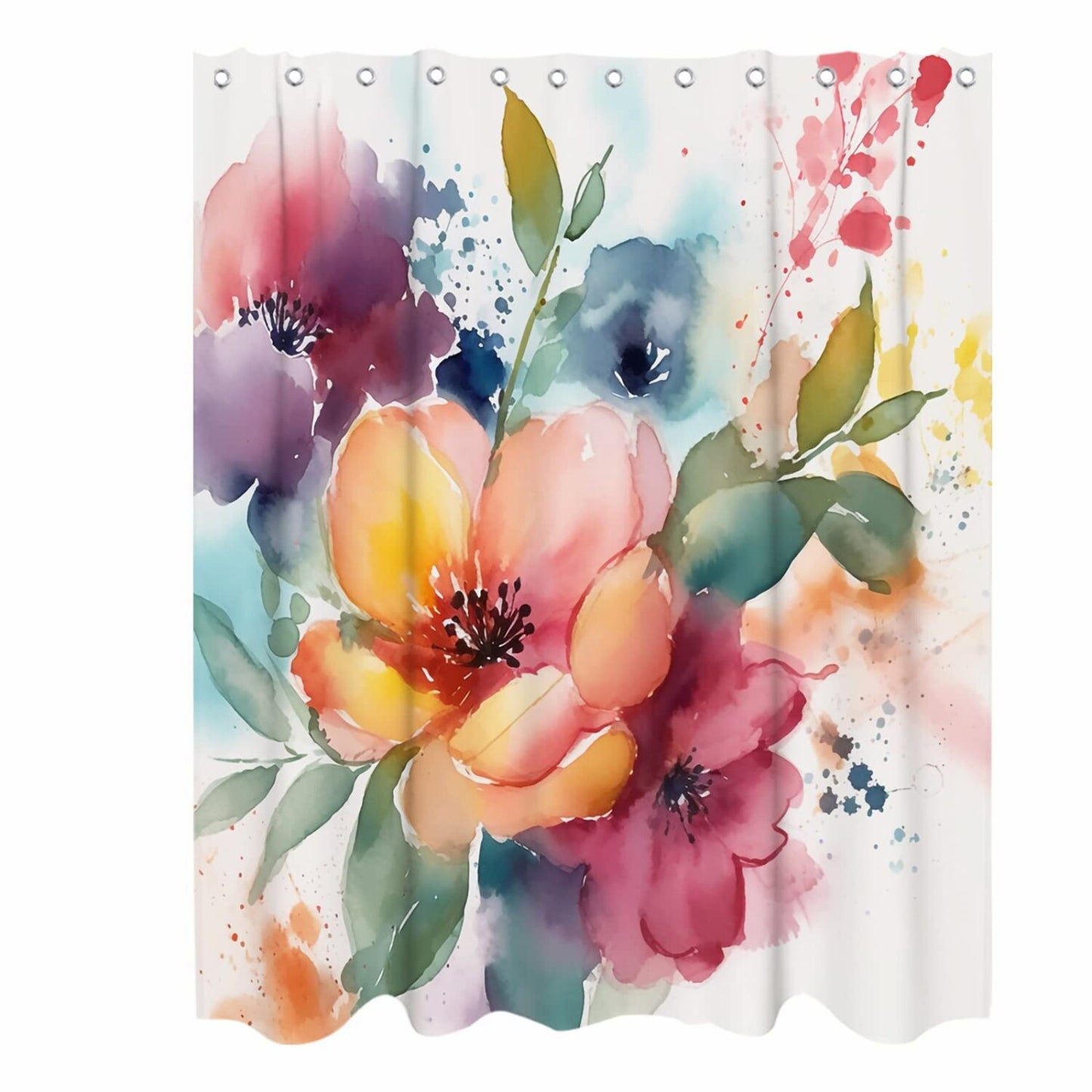 Art Floral Leaf Shower Curtain 72x72 Inches