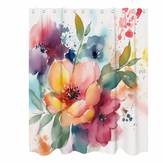 Art Floral Leaf Shower Curtain 72x72 Inches