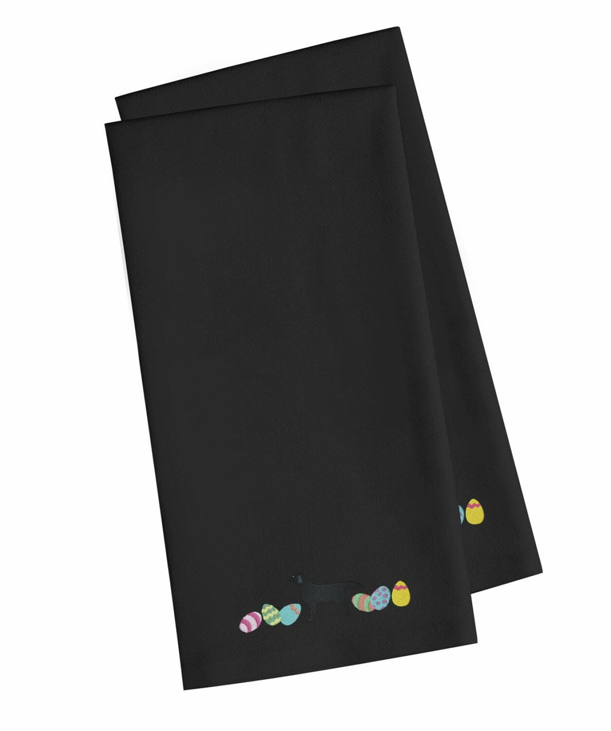Black Labrador Retriever Embroidered Towel Set 2, 19x25